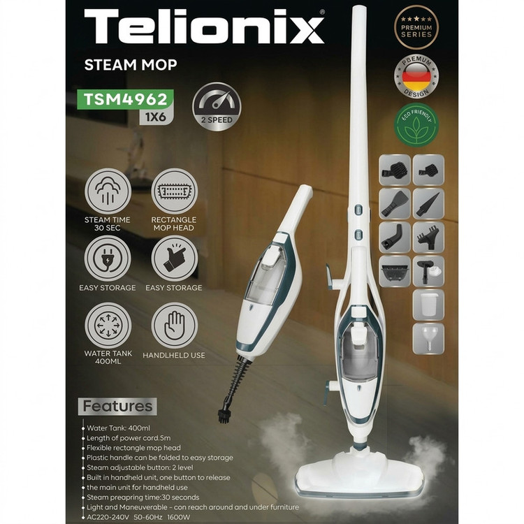 بخار شو 1500 وات 400 میلیلیتری تلیونیکس مدل tsm4962
